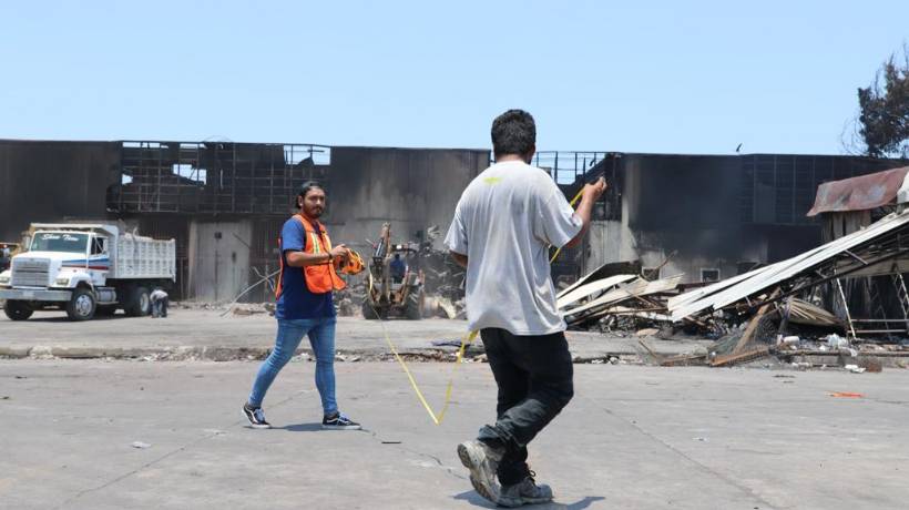 Tras incendio, realizan levantamiento topográfico en Mercado de Acapulco