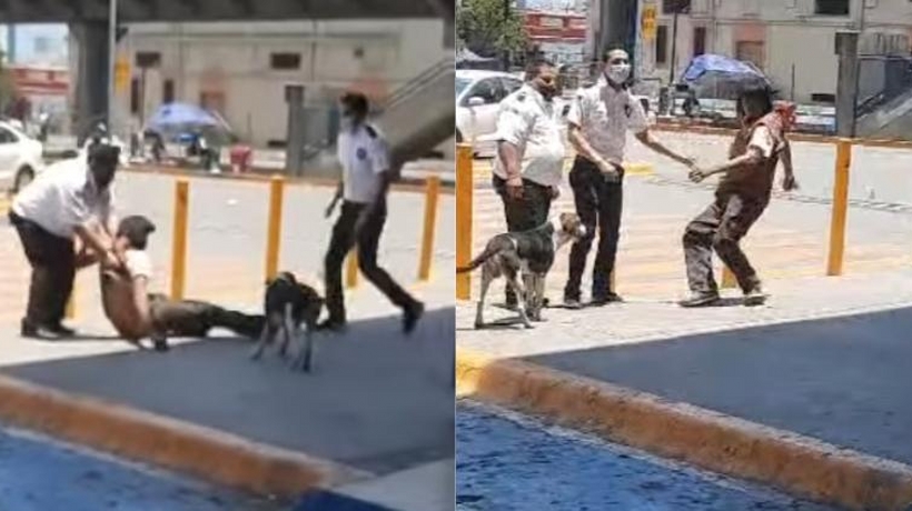 VIDEO: Guardias golpean a indigente que huía del calor en Monterrey