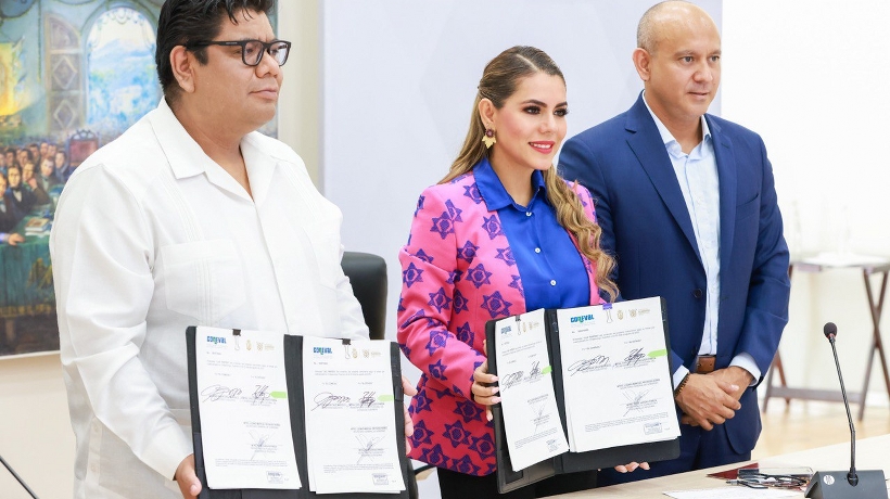 Firma Evelyn Salgado convenio con Coneval para fortalecer política social