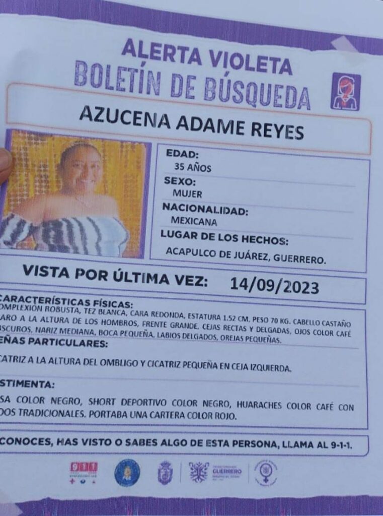 Hallan a Azucena, mujer secuestrada por Plaza Patio de Acapulco