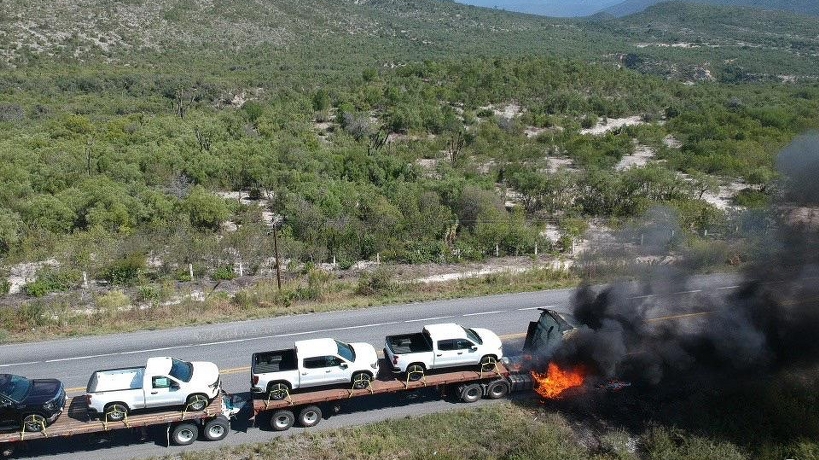 Incendio de tractocamión provoca cierre carretero en Tamaulipas