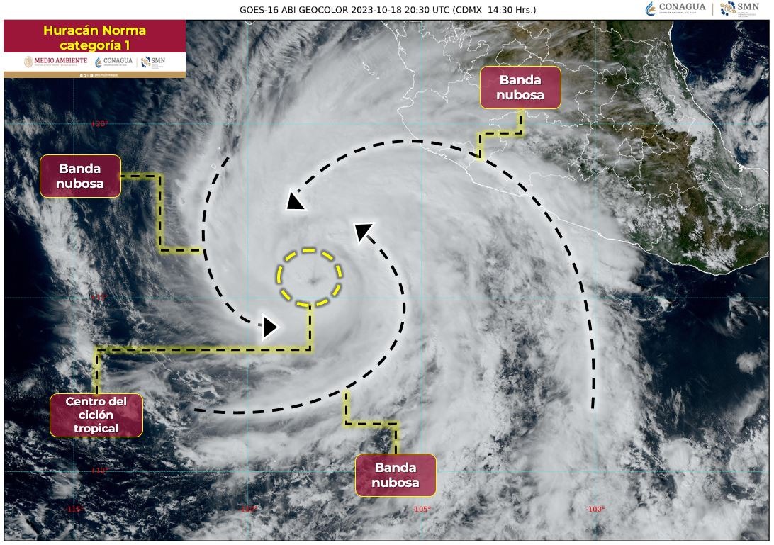 Norma se convierte en huracán; podría provocar lluvias en Guerrero