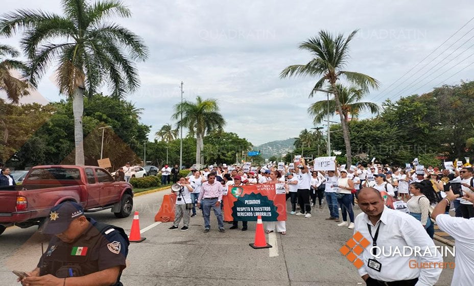 Nuevamente bloquean sindicalizados del PJF en Acapulco