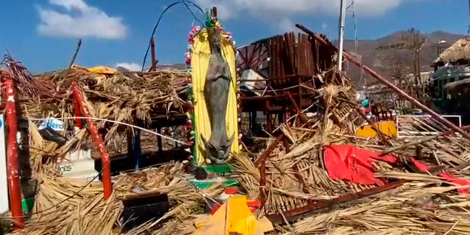 ¿Milagro? Virgen María de Puerto Marqués intacta tras embate de Otis en Acapulco