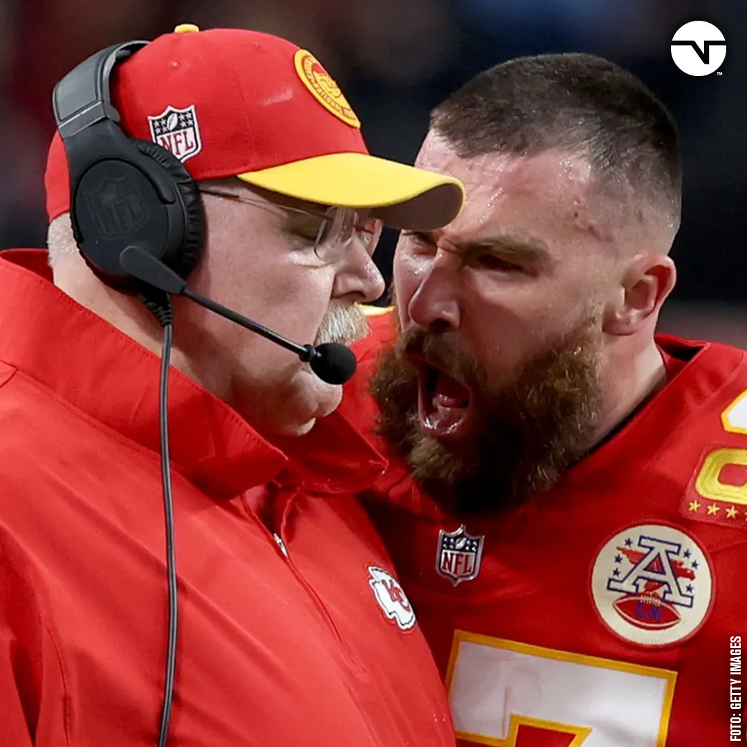 Video: Travis Kelce le grita y empuja a su entrenador en pleno SB