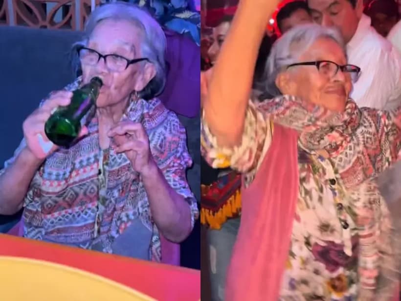 VIRAL: Se llevan a abuelita al antro y se convierte en el alma de la fiesta