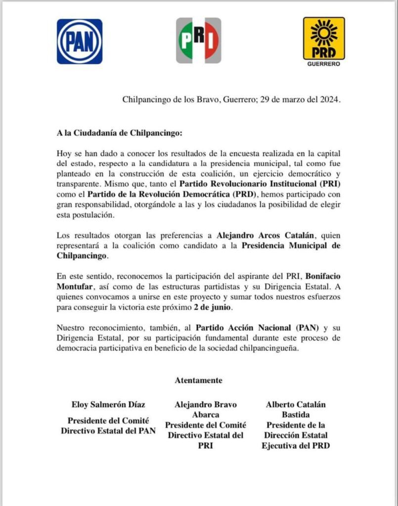El PRD ganó la encuesta para definir a candidato por la alcaldía de Chilpancingo
