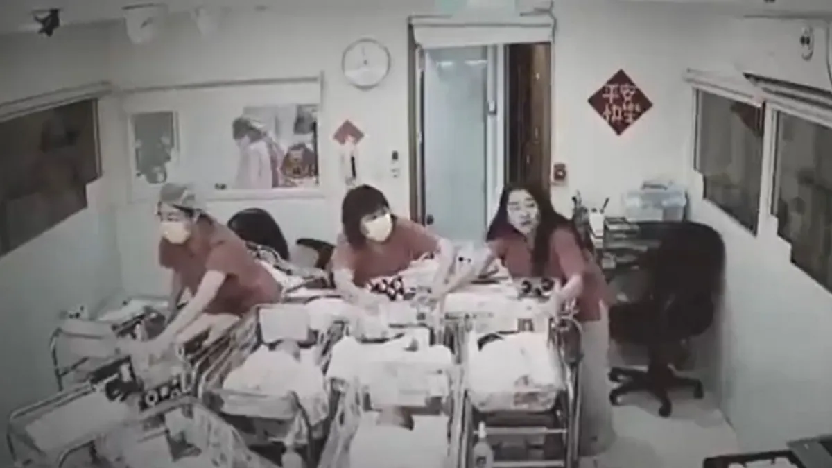 VIDEO: Así protegieron enfermeras a bebés durante terremoto en Taiwán