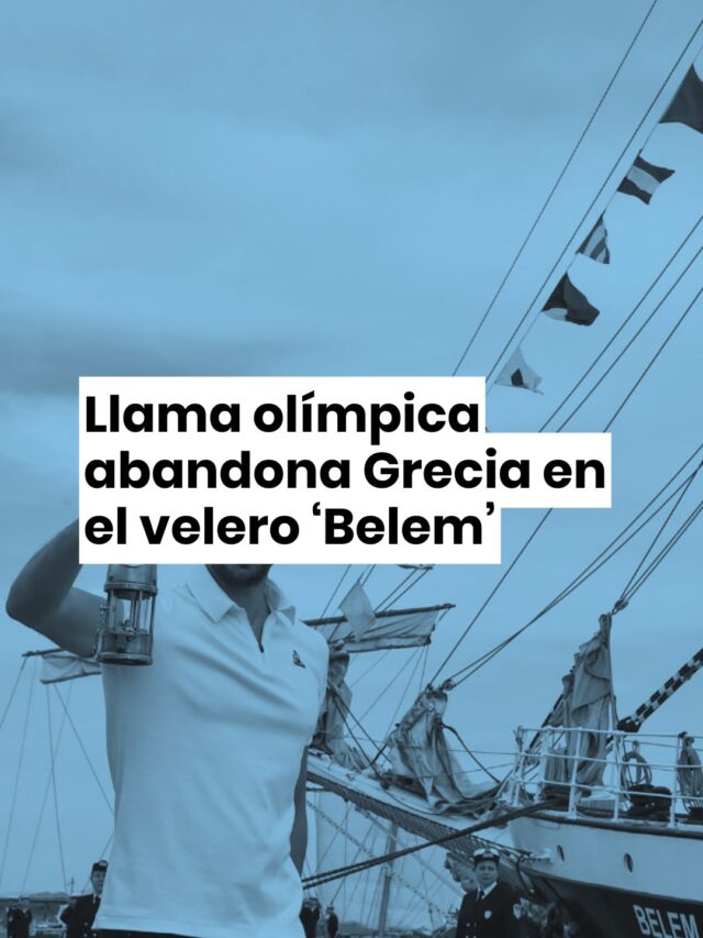 Llama olímpica abandona Grecia en el velero ‘Belem’