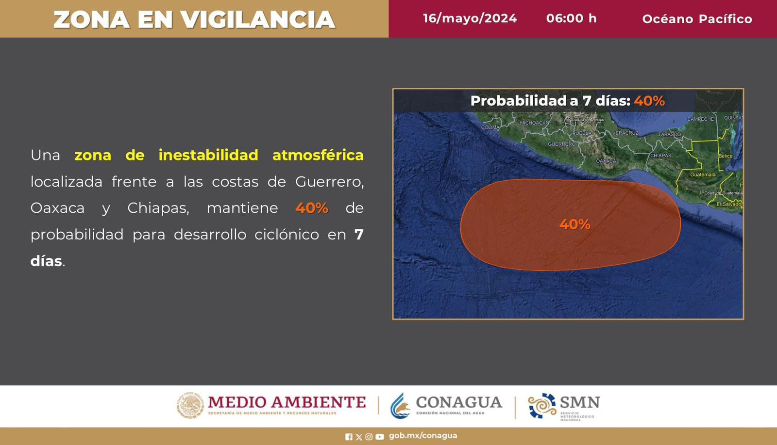 Vigila Protección Civil posible baja presión que podría afectar a Acapulco