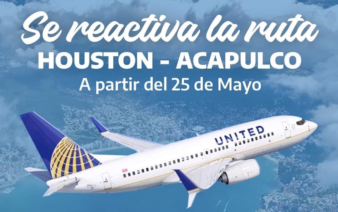 Reactivan vuelo directo Houston-Acapulco