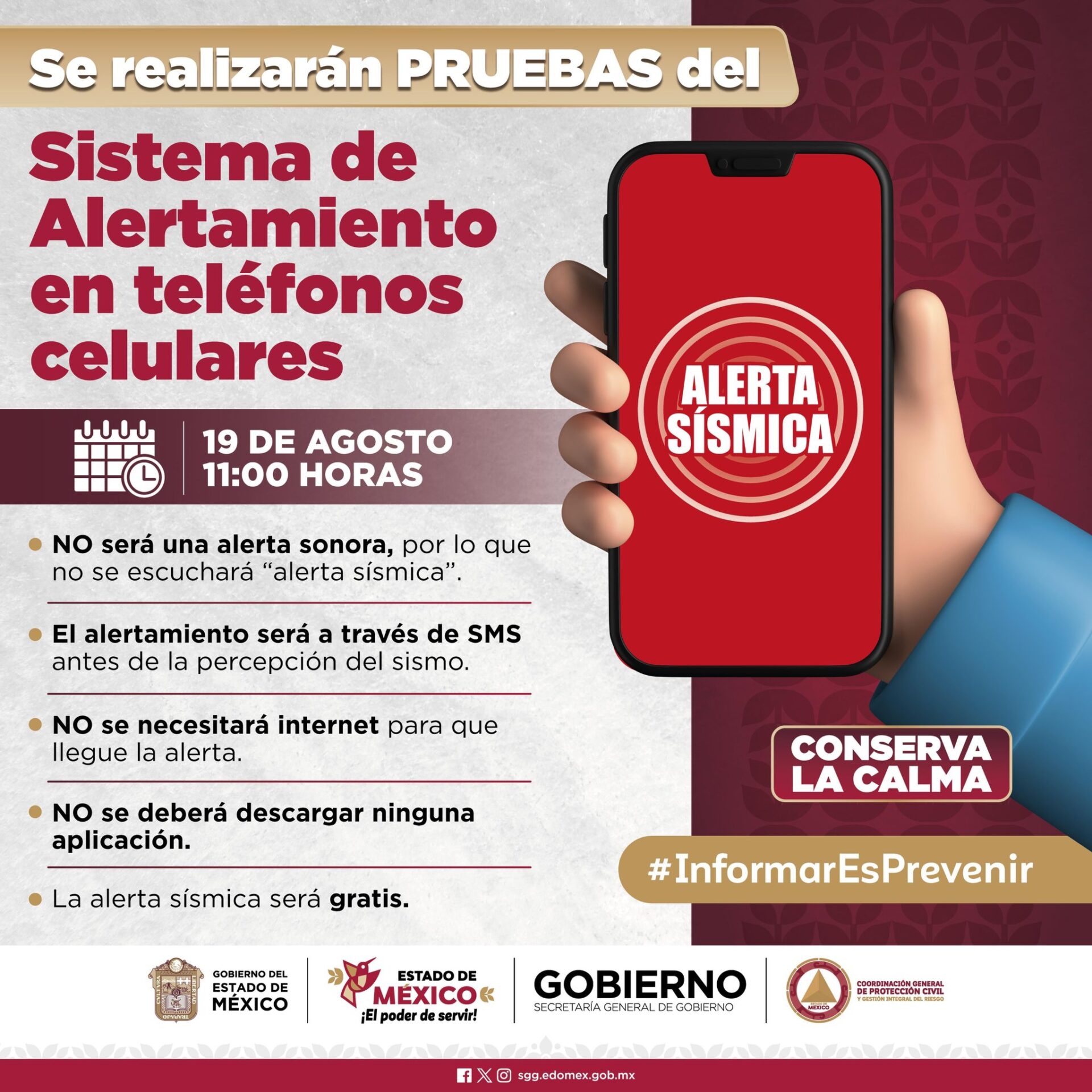 ¡No te espantes! Habrá prueba de alertamiento sísmico en los celulares