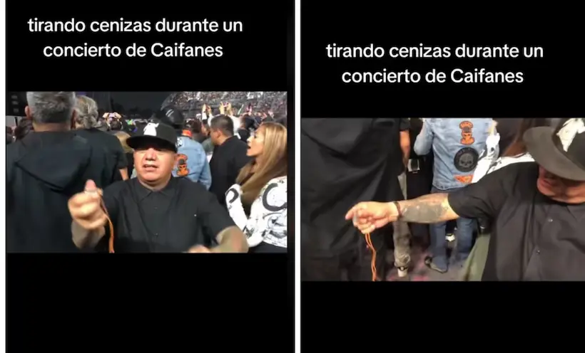 VIDEO: Fan esparce cenizas de amigo en concierto de Caifanes; lo critican en redes