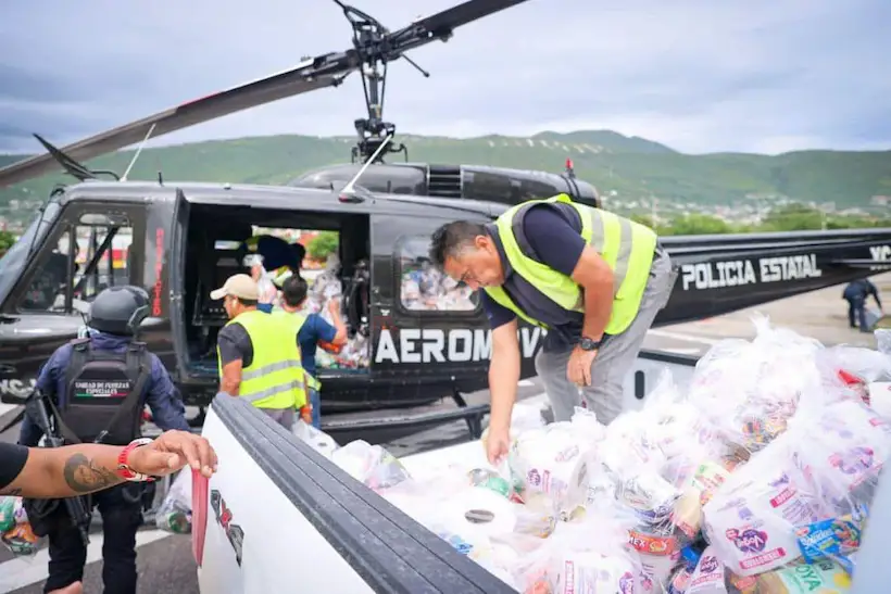 Envían helicóptero con ayuda humanitaria a comunidades de la Sierra de Guerrero