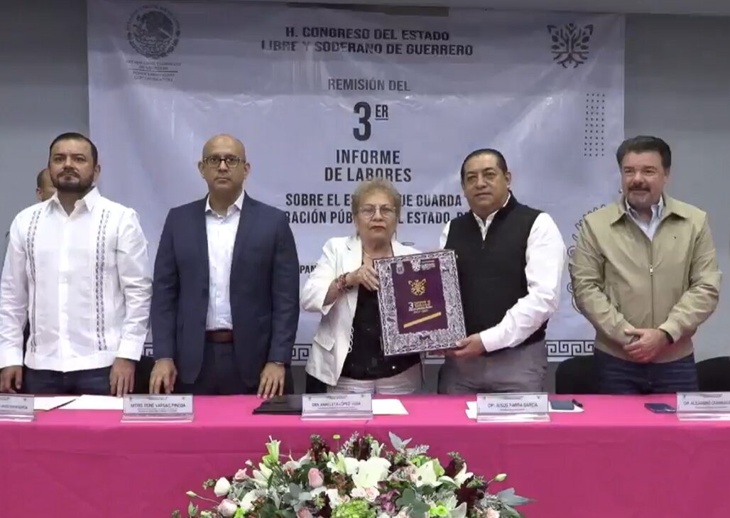 Recibe Congreso de Guerrero Tercer Informe de Gobierno de Evelyn Salgado