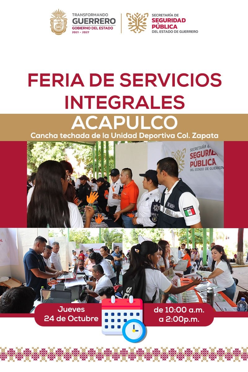 Invita Gobierno del Estado a Feria de Servicios Integrales en Acapulco