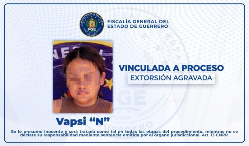 Vincula FGE a proceso a mujer por extorsión agravada en Teloloapan