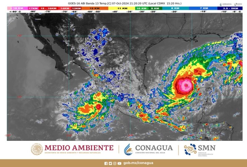 Huracán Milton en Yucatán supera a Otis con vientos de 350 km/h